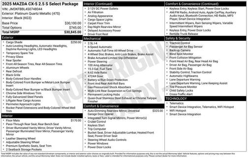 2025 Mazda CX-5 2.5 S Select