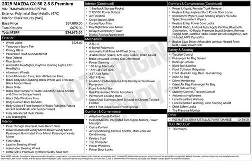 2025 Mazda CX-50 2.5 S Premium Package