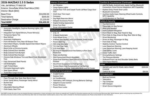 2026 Mazda Mazda3 FWD