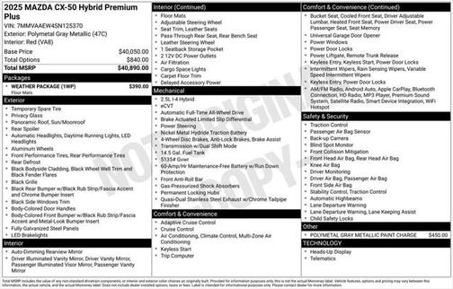 2025 Mazda CX-50 Hybrid Premium Plus Package