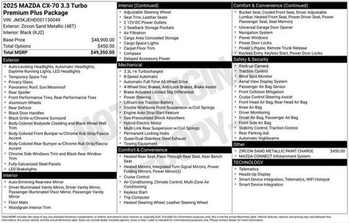 2025 Mazda CX-70 3.3 Turbo Premium Plus Package