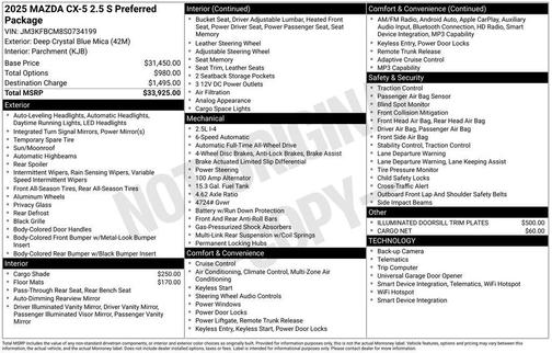 2025 Mazda CX-5 2.5 S Preferred Package