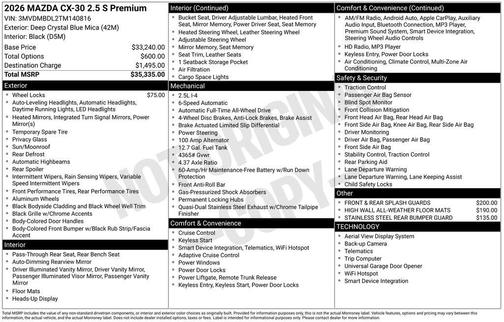 Deep Crystal Blue Mica 2026 Mazda CX-30 2.5 S Premium Package