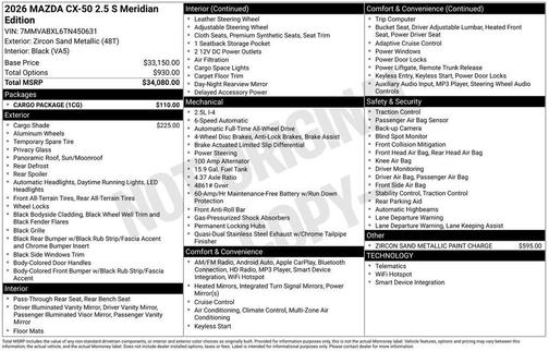 2026 Mazda CX-50 2.5 S