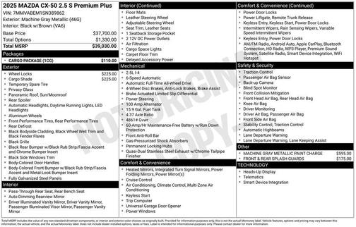 2025 Mazda CX-50 2.5 S Premium Plus Package