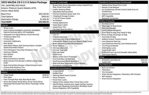 2025 Mazda CX-5 2.5 S Select Package