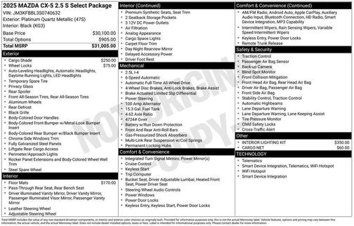 2025 Mazda CX-5 2.5 S Select