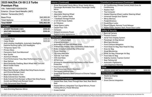 2025 Mazda CX-50 2.5 Turbo Premium Plus Package