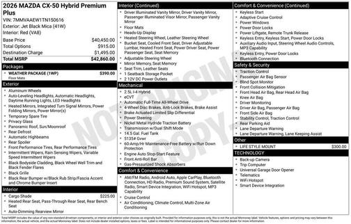 2026 Mazda CX-50 Hybrid Premium Plus