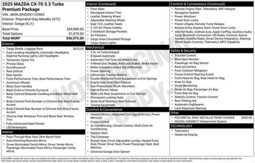 2025 Mazda CX-70 3.3 Turbo Premium Package