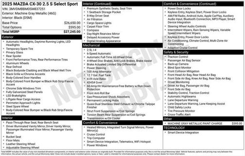 2025 Mazda CX-30 2.5 S Select Sport