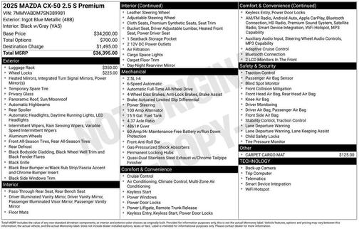 2025 Mazda CX-50 2.5 S Premium Package