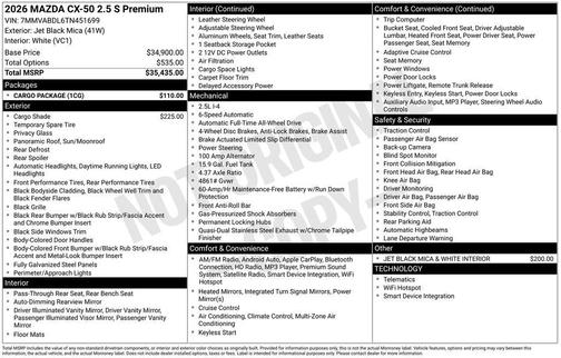 2026 Mazda CX-50 2.5 S Premium Package