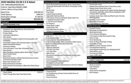 2025 Mazda CX-50 2.5 S Select Package