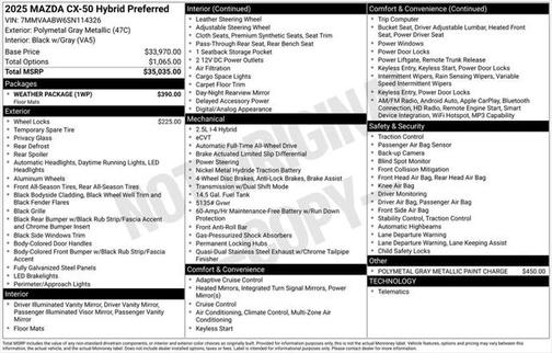 2025 Mazda CX-50 Hybrid Preferred Package