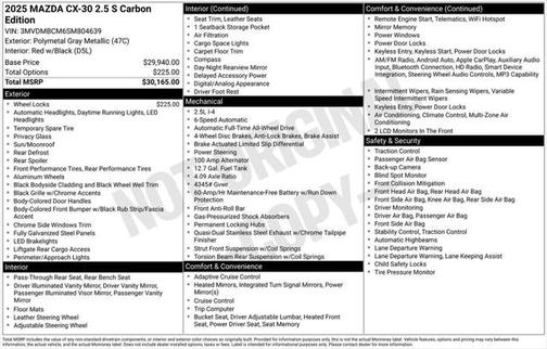 2025 Mazda CX-30 2.5 S Carbon Edition