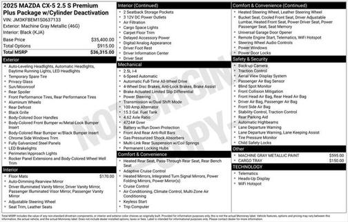 2025 Mazda CX-5 2.5 S Premium Plus