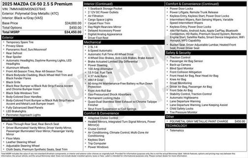 2025 Mazda CX-50 2.5 S Premium Package