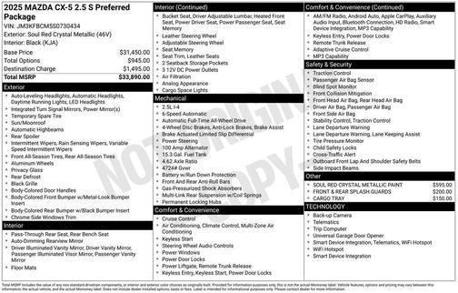 2025 Mazda CX-5 2.5 S Preferred Package