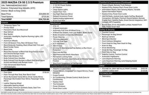 2025 Mazda CX-50 2.5 S Premium Package