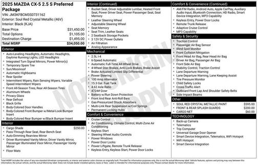2025 Mazda CX-5 2.5 S Preferred Package