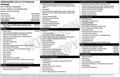 2025 Mazda CX-5 2.5 S Preferred Package