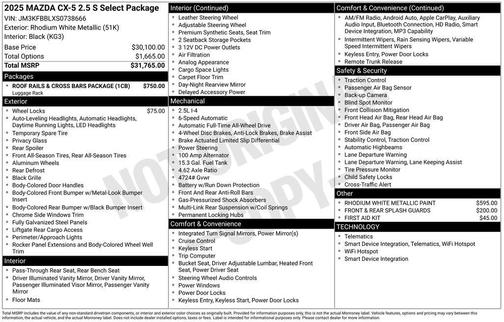 2025 Mazda CX-5 2.5 S Select