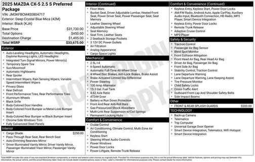 2025 Mazda CX-5 2.5 S Preferred Package