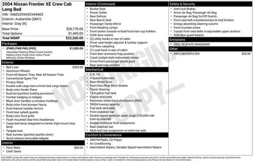2004 Nissan Frontier XE-V6 Crew Cab