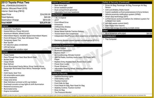 2013 Toyota Prius Two