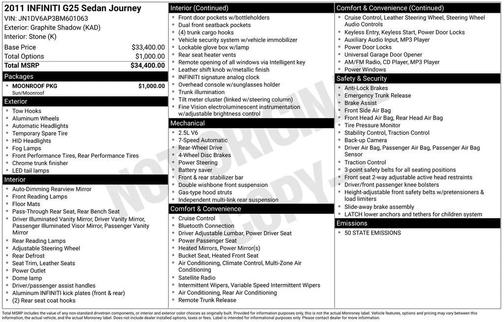 2011 INFINITI G25 Journey