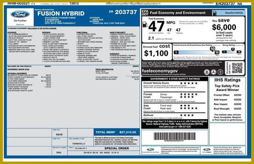 2014 Ford Fusion Hybrid Titanium