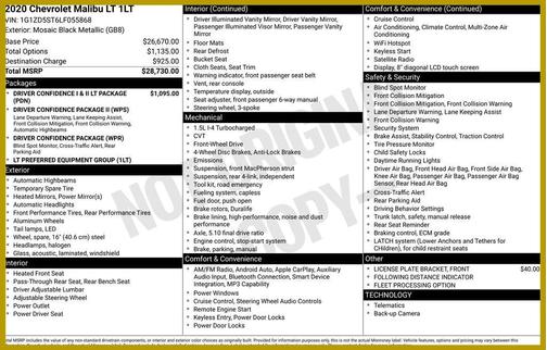 Mosaic Black Metallic 2020 Chevrolet Malibu FWD LT