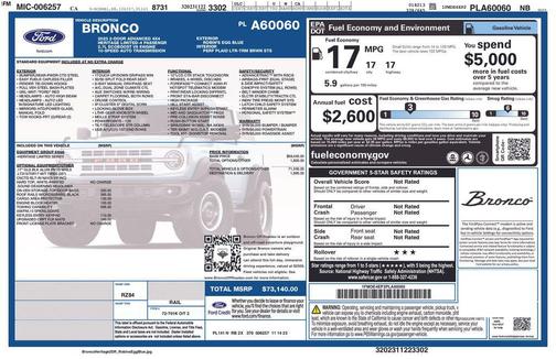 Robins Egg Blue 2023 Ford Bronco Heritage Limited Edition