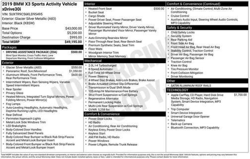 Glacier Silver Metallic 2019 BMW X3 xDrive30i