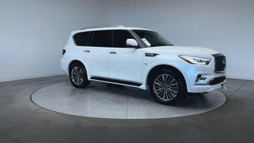Moonstone White 2019 INFINITI QX80 Luxe