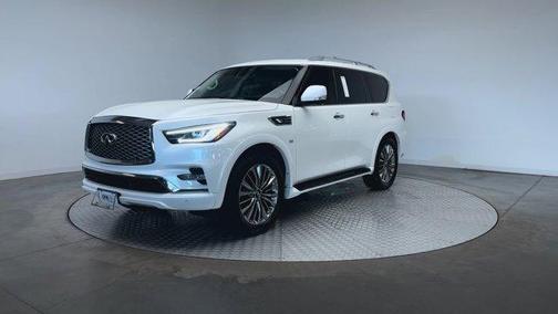 Moonstone White 2019 INFINITI QX80 Luxe