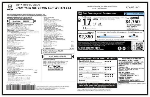 2017 RAM 1500 Big Horn