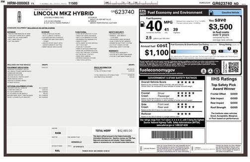 2016 Lincoln MKZ Hybrid Base