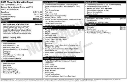 2005 Chevrolet Corvette Base