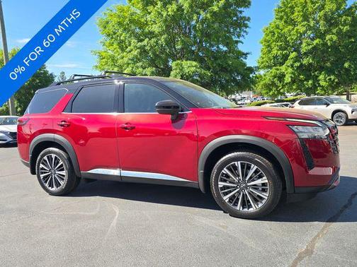 Scarlet Ember/Super Black 2026 Nissan Pathfinder Platinum