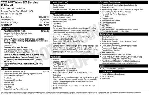 2020 GMC Yukon SLT Standard Edition