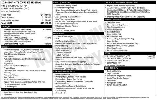 2019 INFINITI QX50 ESSENTIAL