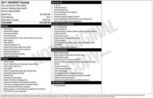 2011 Mazda Mazda2 Touring