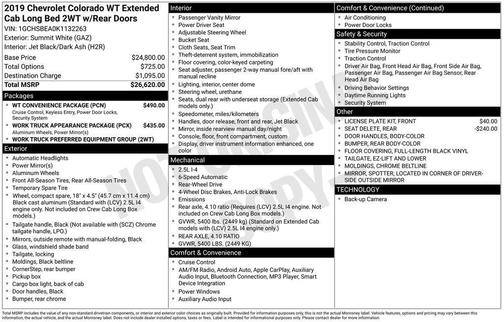 2019 Chevrolet Colorado WT