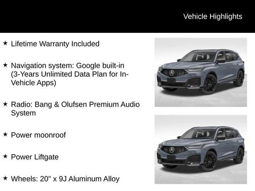 Gray 2026 Acura MDX A-Spec Advance Package