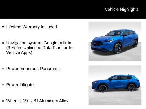 Blue 2026 Acura ADX A-Spec Advance
