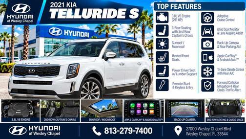 Glacial White Pearl 2021 Kia Telluride S