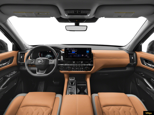 Everest White Pearl Tricoat/Super Black 2026 Nissan Pathfinder Platinum