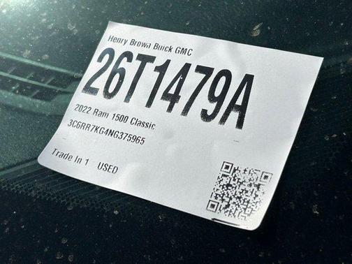 Bright White Clearcoat 2022 RAM 1500 Classic Tradesman